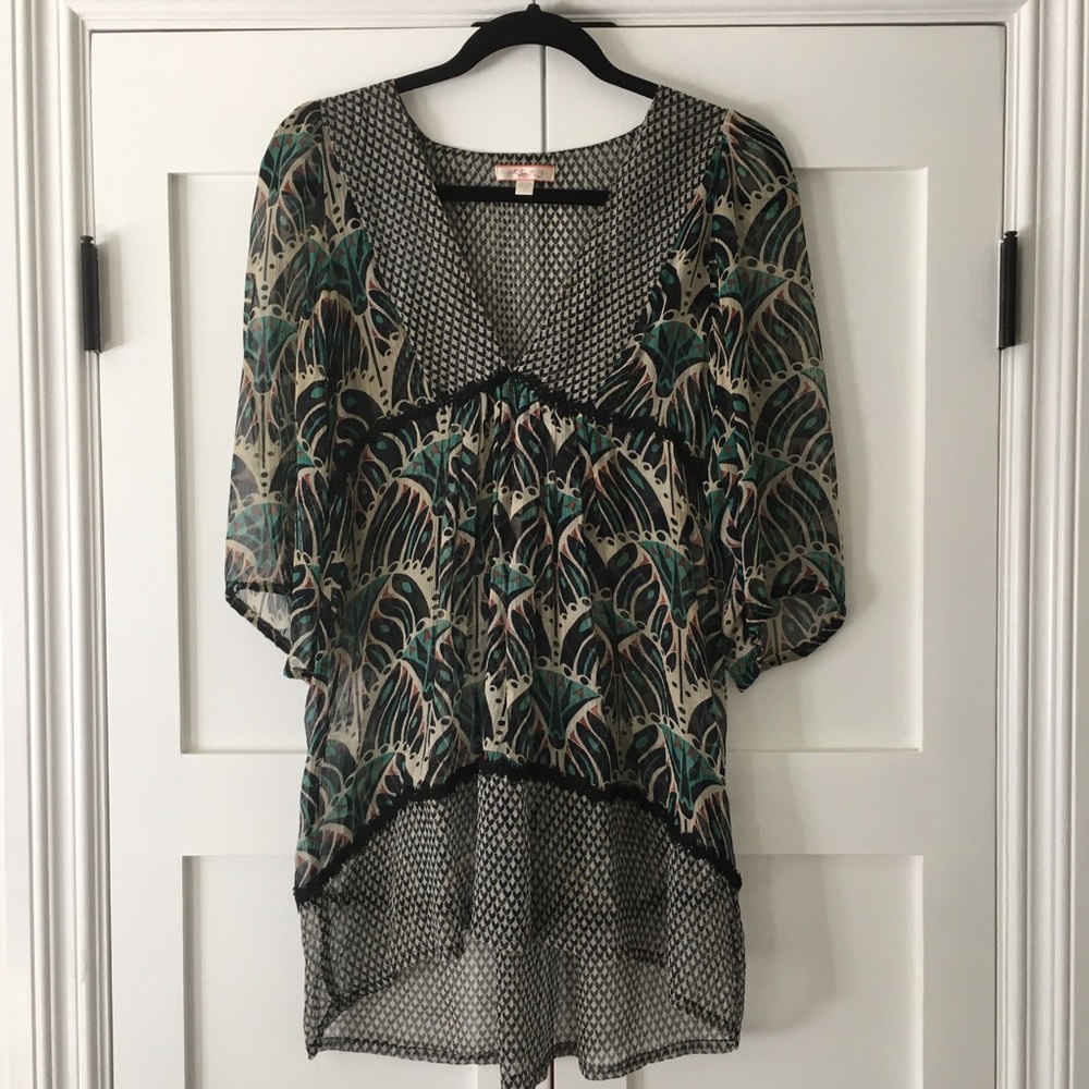 UO Lux sheer blouse